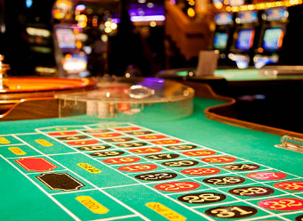 a close-up of a casino table